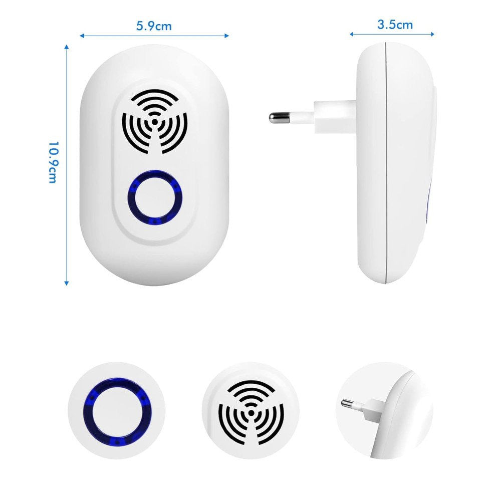 Pack de 2 Prises Ultrasoniques Anti-Insectes et Nuisibles