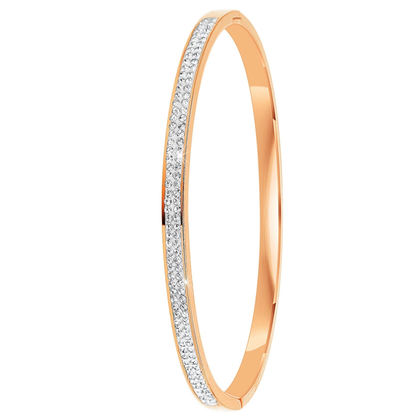 Trio de Bracelets en Acier Inoxydable Plaqué Argent avec Cristaux Scintillants