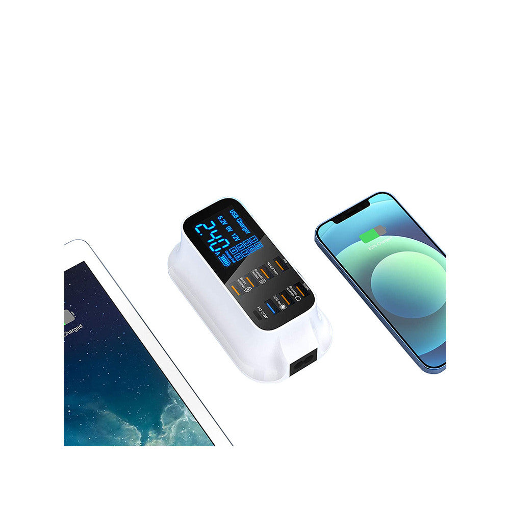 Chargeur Ultra-Rapide 8 Ports avec Écran LCD