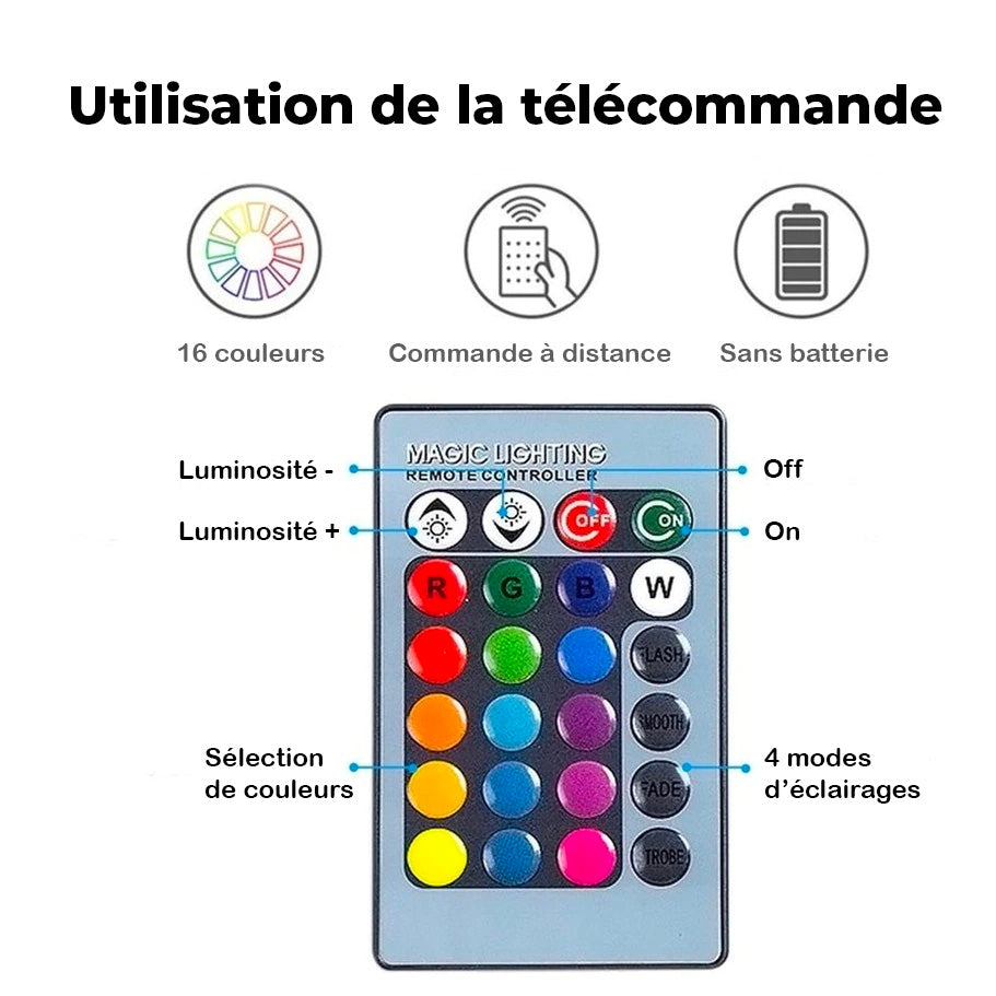 Ampoules RGB avec télécommande - Lot de 2 pour une ambiance colorée