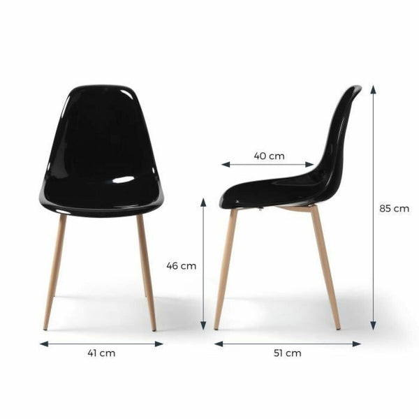 Lot de 6 Chaises Noires Élégantes pour un Espace Chic et Moderne