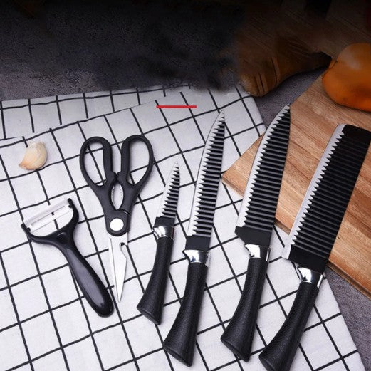 Kit de Cuisine 6 Pièces : Couteaux, Ciseaux et Éplucheur Essentiels