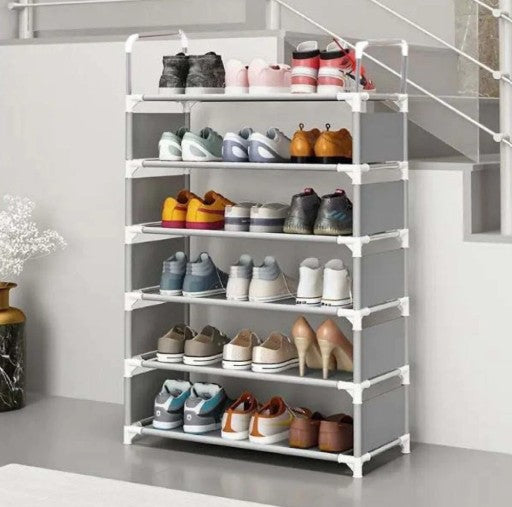 Étagère à chaussures 6 niveaux pour un rangement optimal