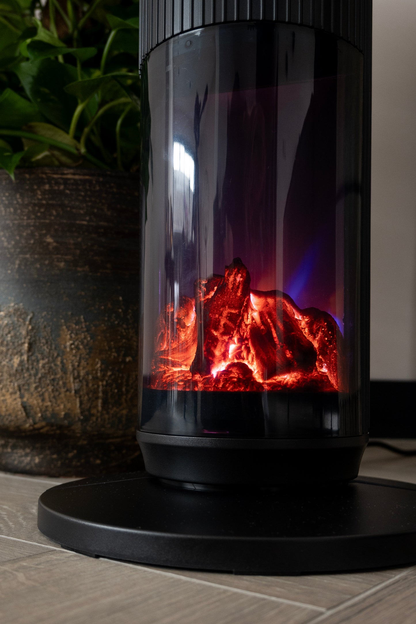Radiateur Tour Électrique Portable avec Télécommande et Effet Flamme