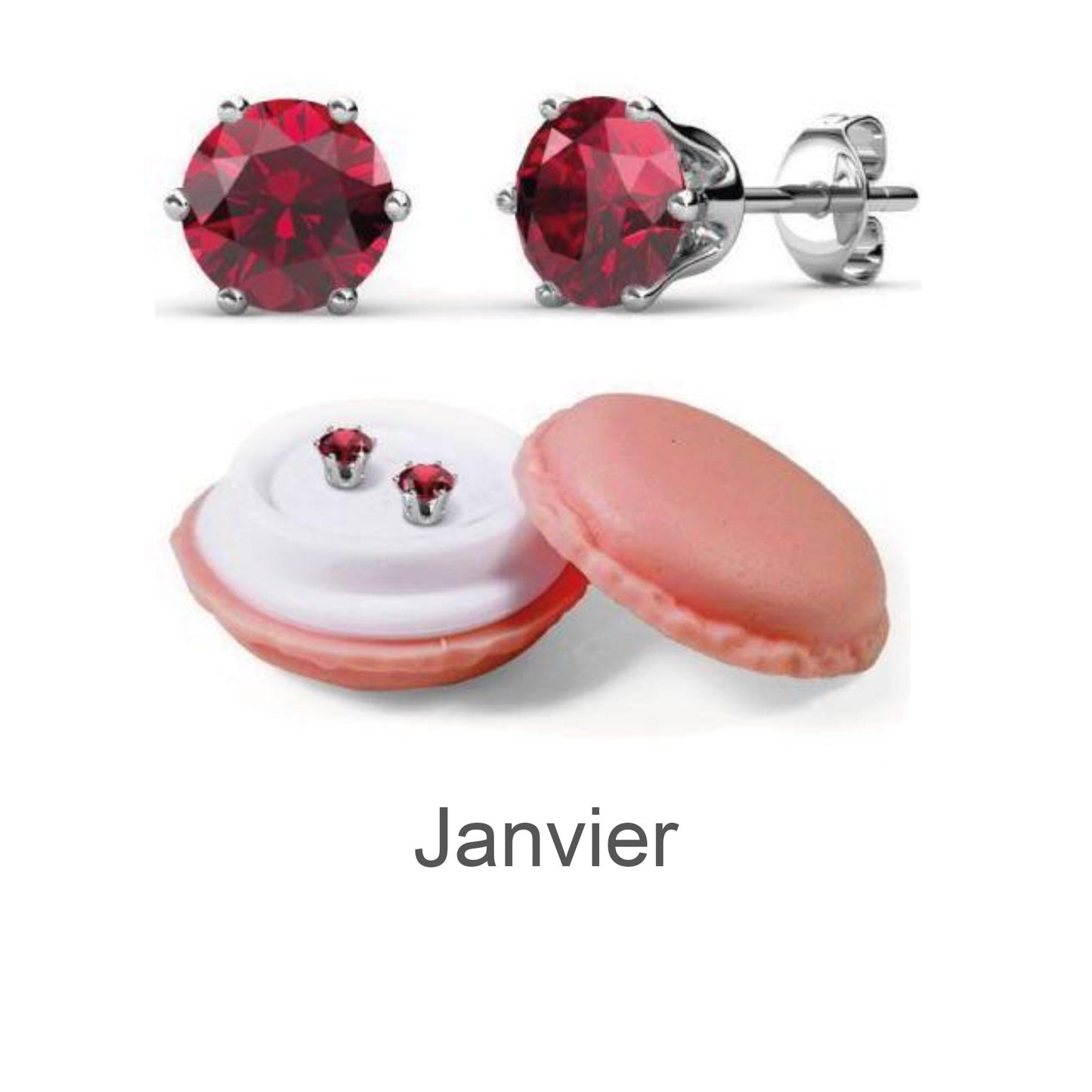 Boucles d'oreilles en cristal autrichien avec pierres de naissance - Élégance personnalisée