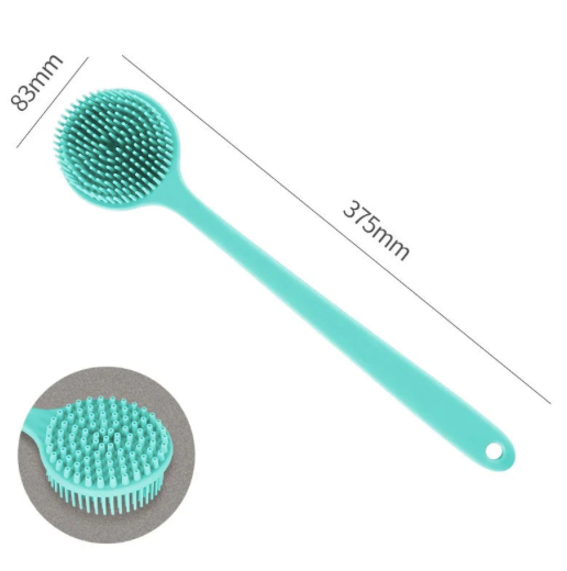 Brosse de bain en silicone à long manche pour un nettoyage parfait