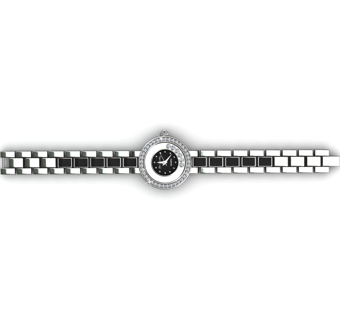 Montre Élégante en Cristal Swarovski - Plaquée Rhodium