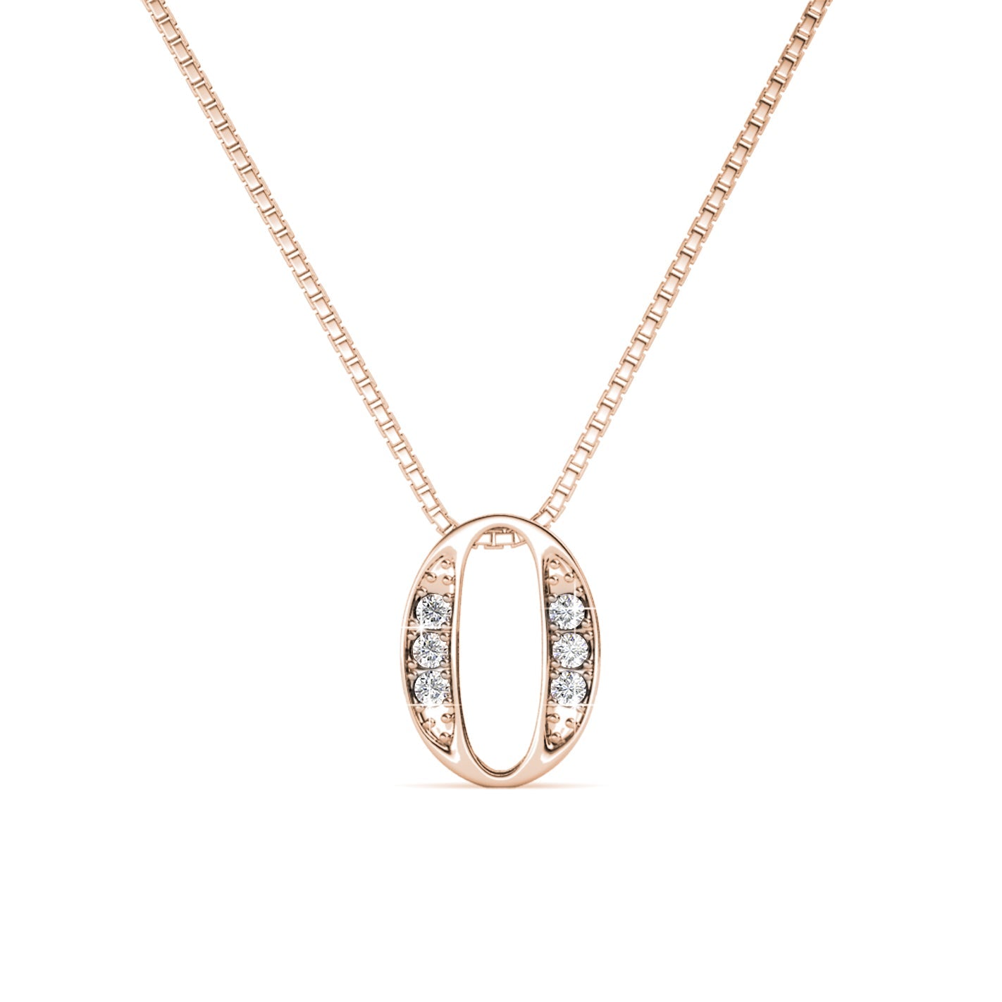 Chaîne porte-bonheur en plaqué or rose ou rhodium avec cristaux Swarovski®