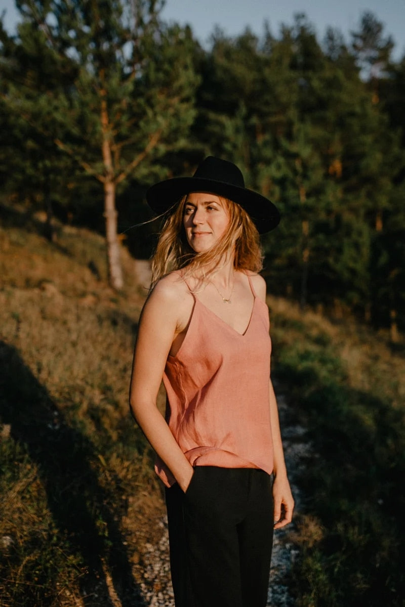 Débardeur Vintage en Lin Léa - Style et Confort Assurés