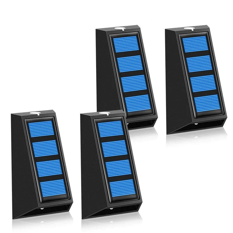 Appliques murales solaires RVB - Lot de 4, ambiance lumineuse et économique