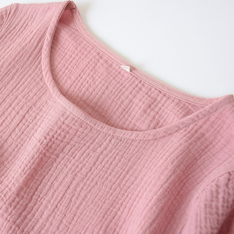 Chemise de Nuit en Gaze de Coton Élégante et Confortable