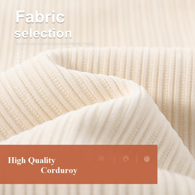 Pantalon d'Hiver Chic en Velours Côtelé