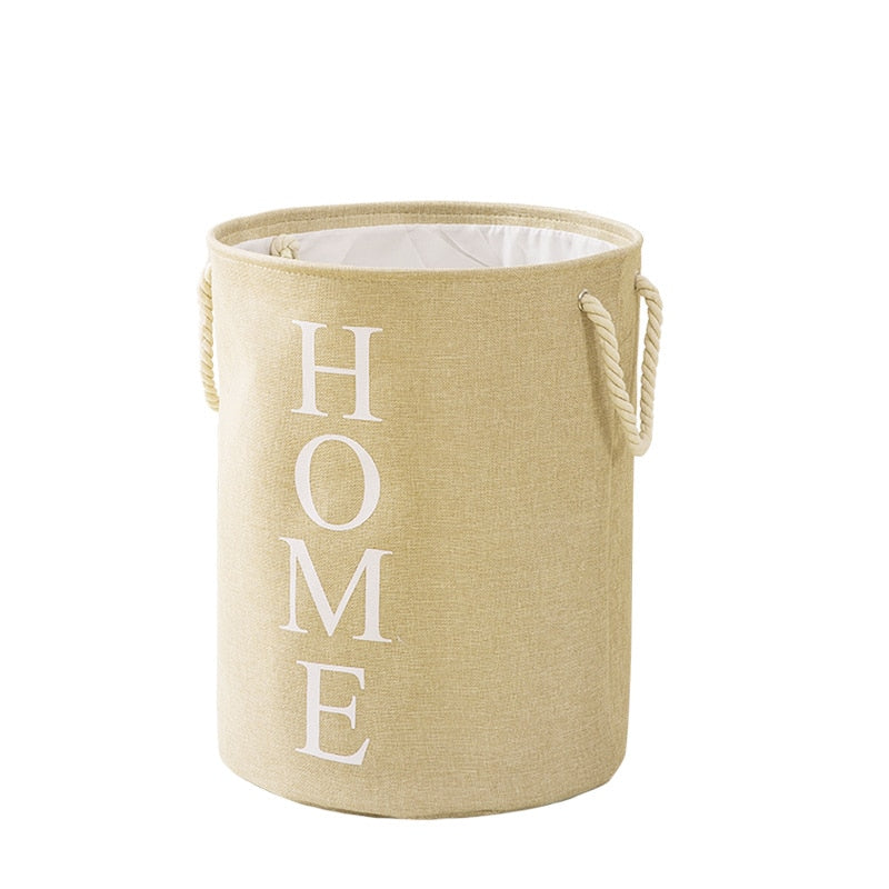 Panier à linge rond pliable avec poignées pratique et élégant