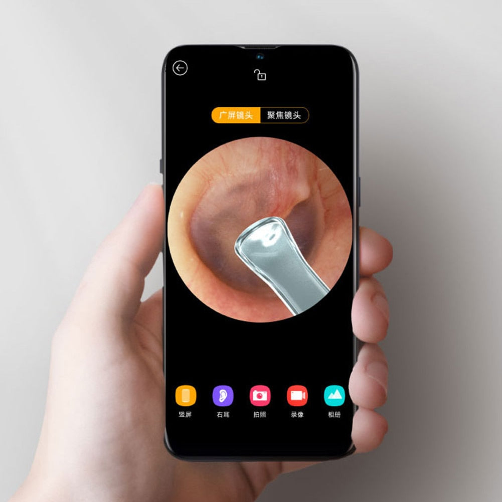 Nettoyeur d'oreilles avec caméra intégrée pour un nettoyage sûr et précis