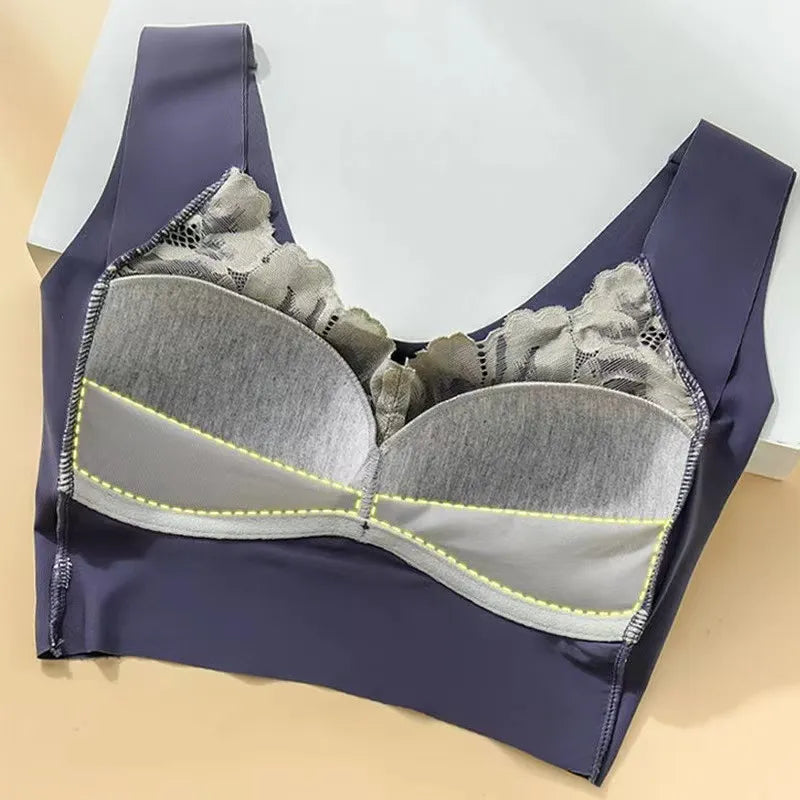 Brassière en dentelle chic à larges bretelles pour un confort élégant