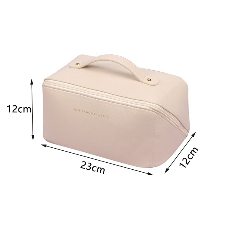 Trousse de Toilette en Cuir Chic avec Compartiments Pratiques