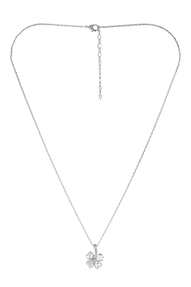 Collier Four Leaf en argent orné de 25 cristaux Swarovski