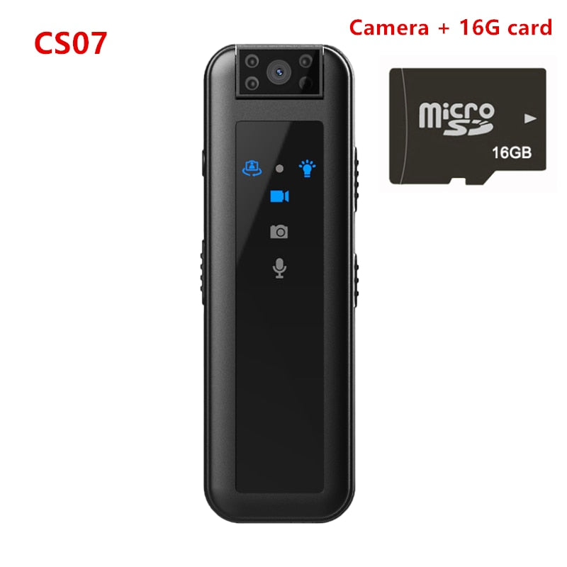 Caméra de poche NightGuard 1080P avec carte SD 16 Go et vision nocturne