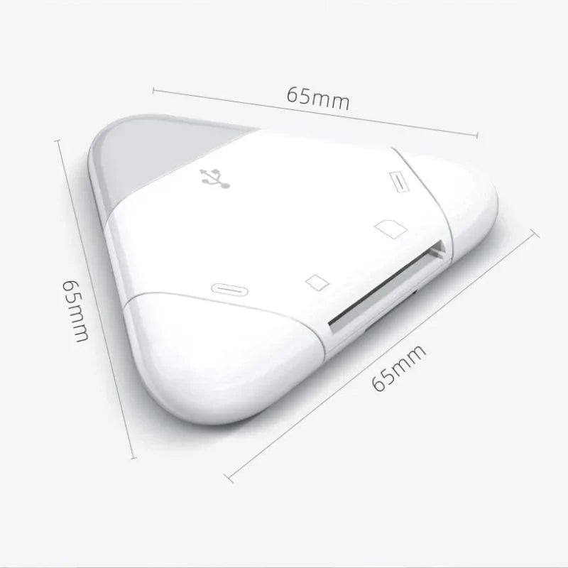 Clé USB Triangulaire Multi-Ports avec Lecteur de Carte SD 4 en 1