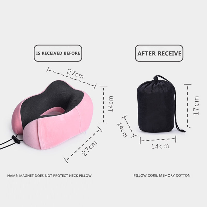 Oreiller de Voyage Ergonomique en Mousse à Mémoire de Forme - Confort Optimal pour Vos Déplacements