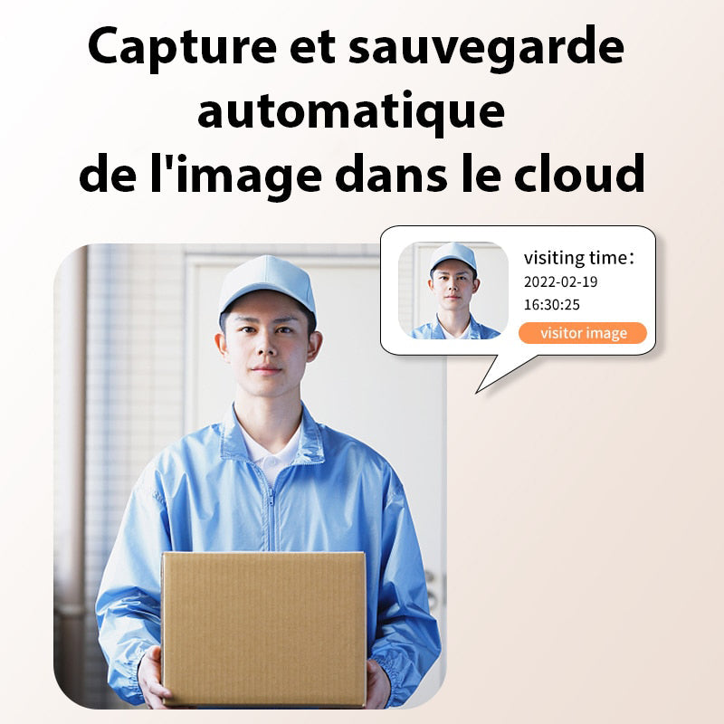 Sonnette vidéo sans fil reliée à votre Smartphone - Livraison Offerte