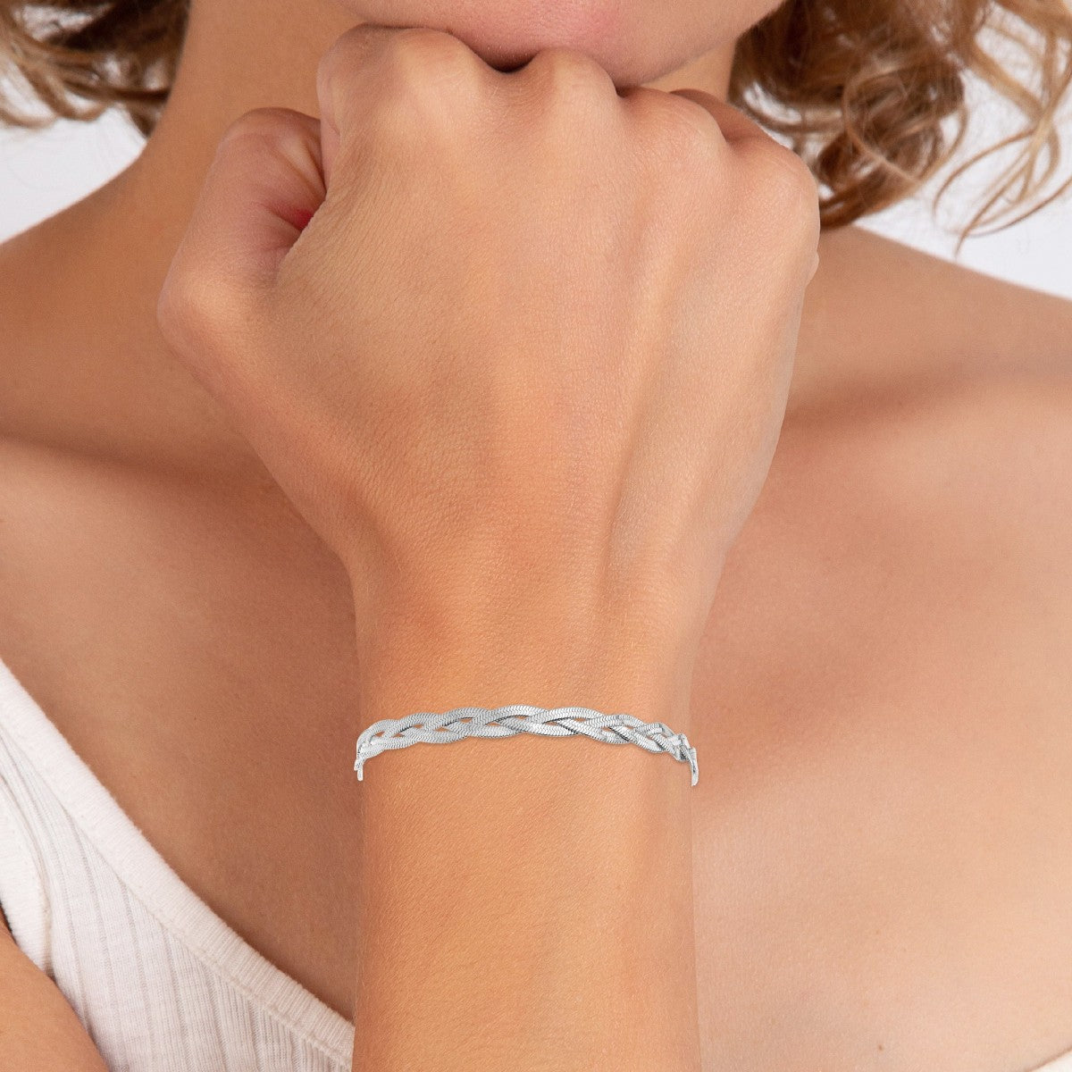Bracelet torsadé en acier inoxydable - Élégance au poignet