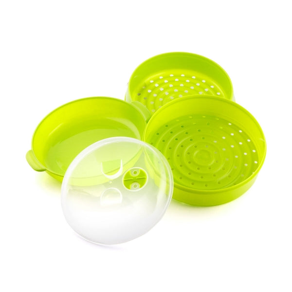 Cuiseur-vapeur double pour micro-ondes en PP sans BPA