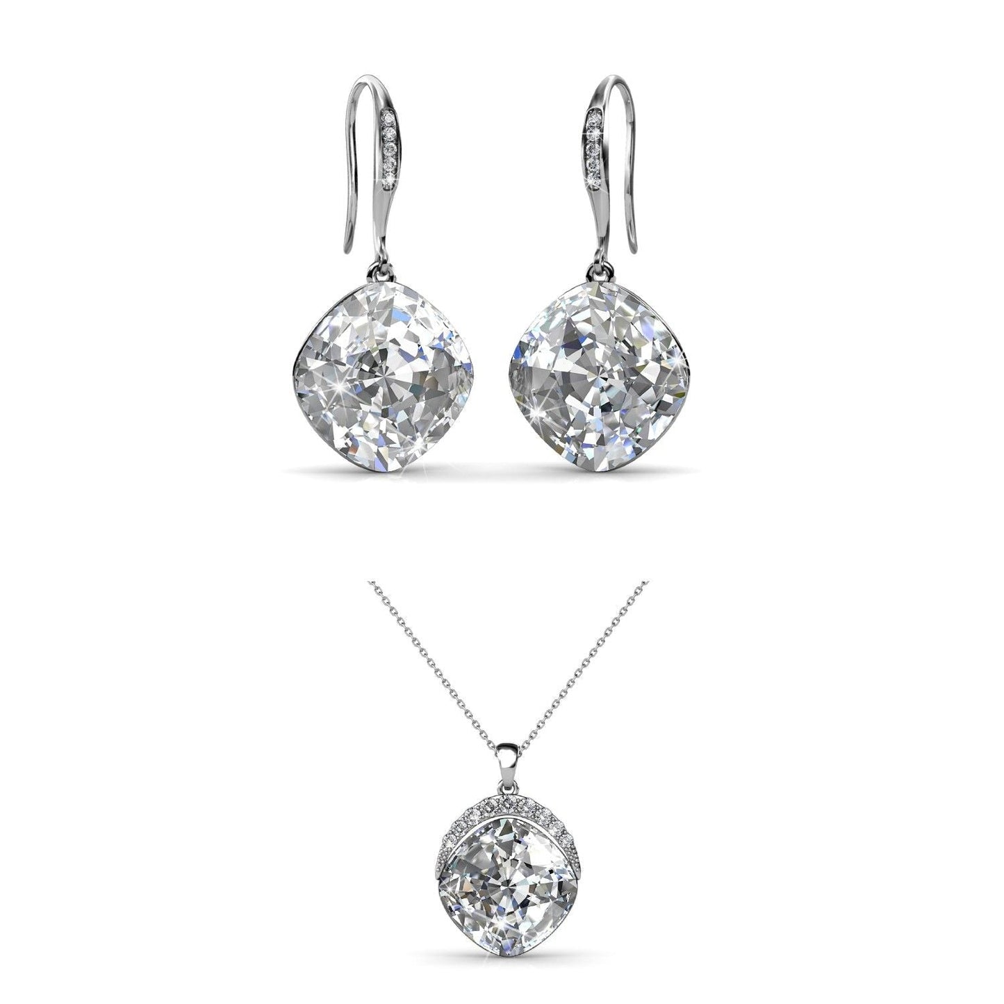 Parure Tiffy Hoop : Élégance Éclatante avec Collier, Pendentif et Boucles d'Oreilles en Cristaux Autrichiens