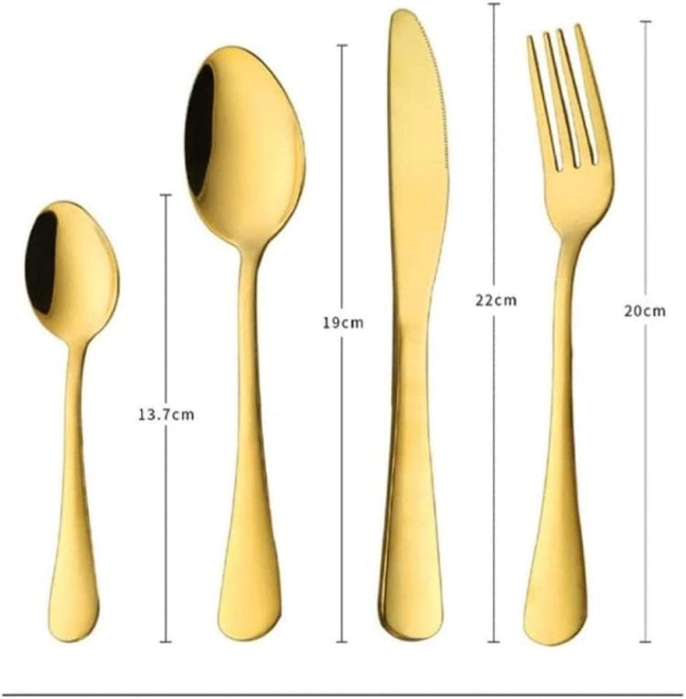Ensemble de couverts dorés 24 pièces – Élégance pour chaque occasion