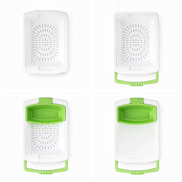 Planche à Découper 3-en-1 Pratique avec Récipient et Égouttoir