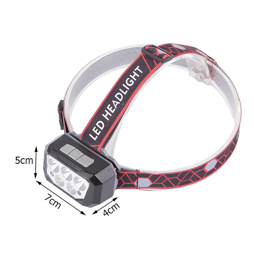 Lampe Frontale 5 LED - Portée 500 m, Idéale pour Aventures Nocturnes