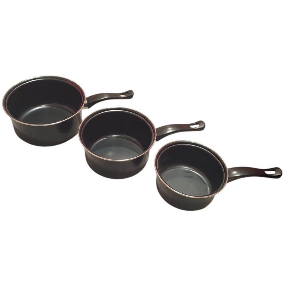 Ensemble de 3 casseroles anti-adhésives compatibles tous feux