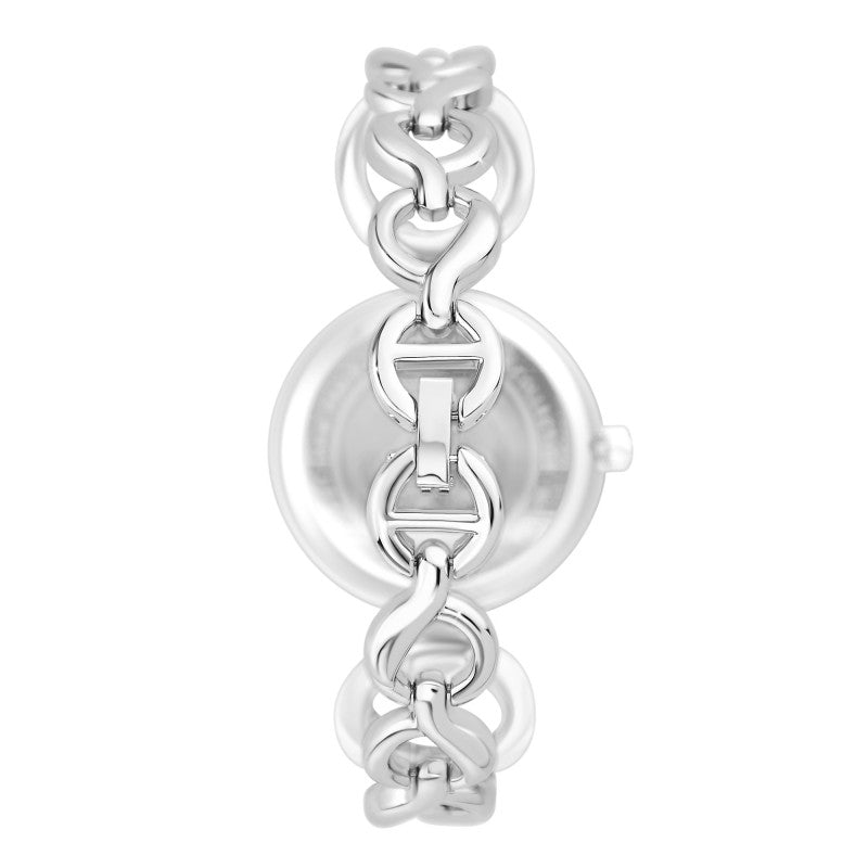 Montre Maeva Élégante en Laiton Argenté et Cristaux Autrichiens