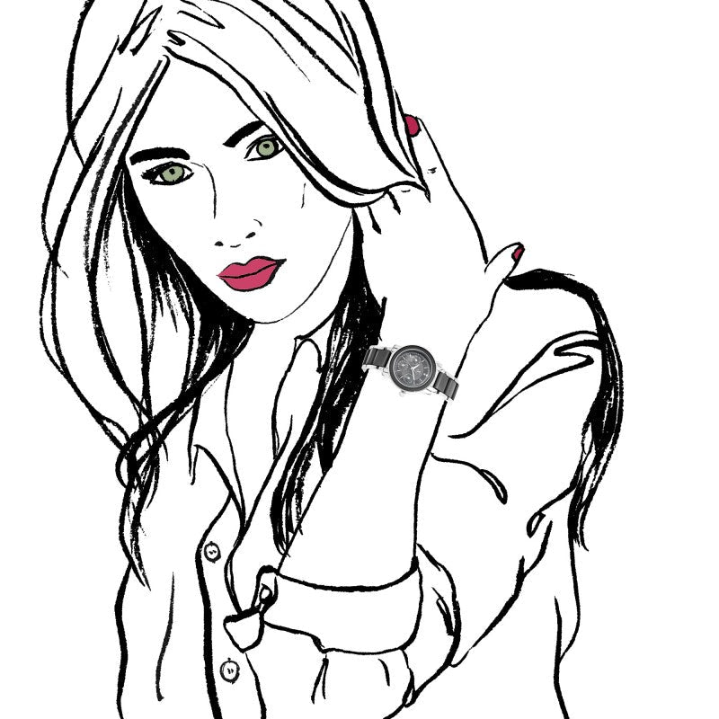 Montre Lila en métal argenté avec cristaux autrichiens élégants