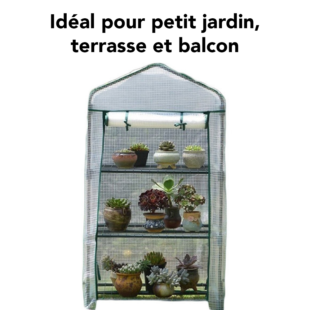 Mini serre mobile trois étages pour un jardinage optimisé dans les petits espaces