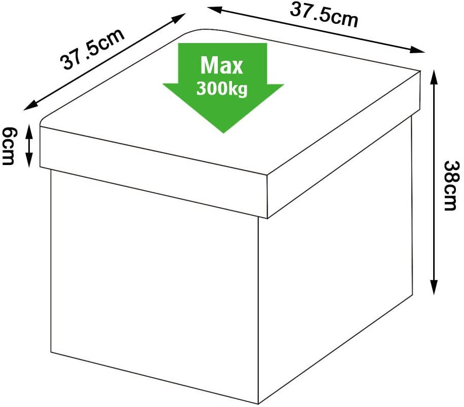 Pouf de rangement pliable en lin 38x38x38 cm - Élégance et confort !