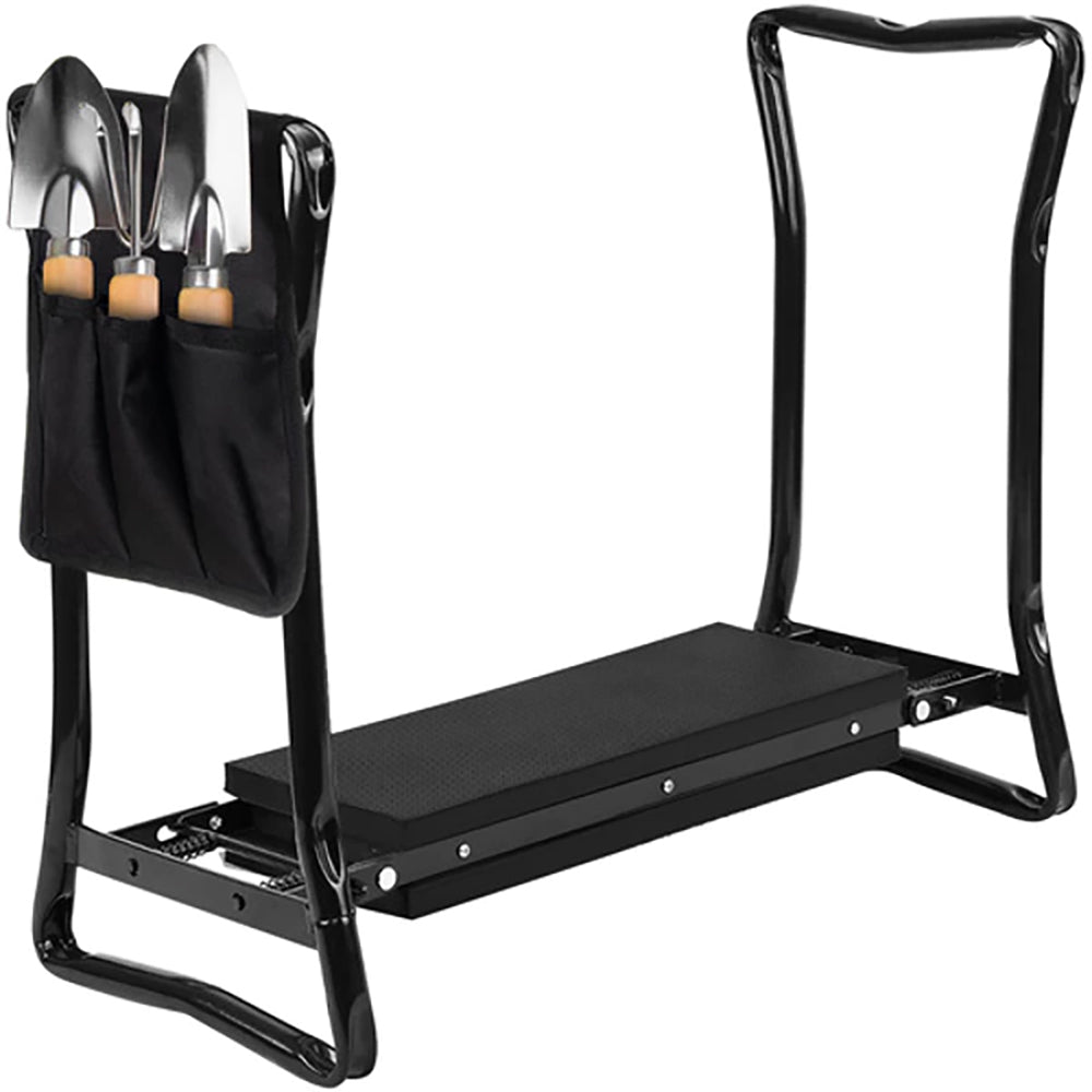 Tabouret de jardin pliable 3 EN 1 avec poche à outils