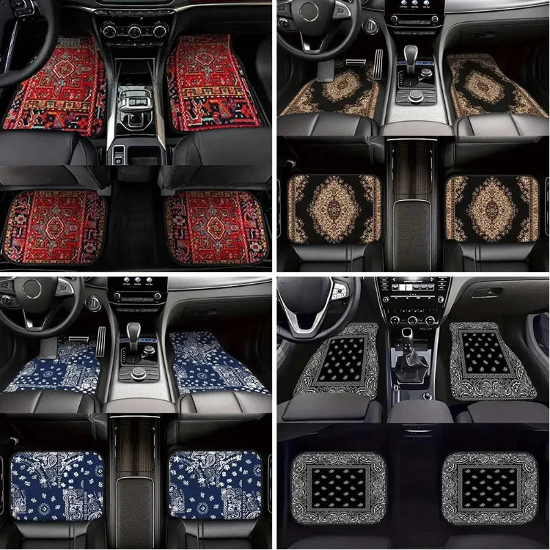 Tapis de sol Bohème Antidérapant - Élégance et Sécurité pour votre Voiture