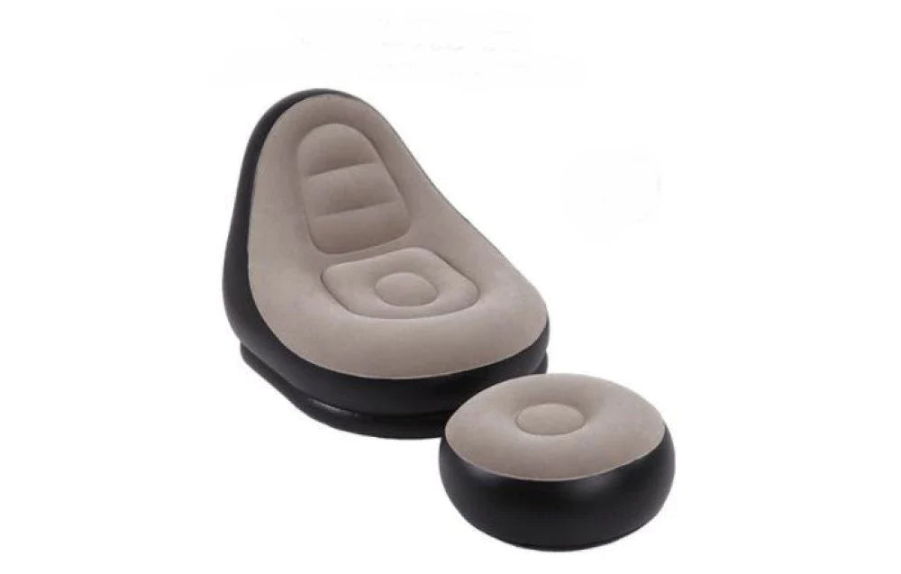 Fauteuil Gonflable Confortable avec Repose-Pieds pour Détente Intérieure et Extérieure