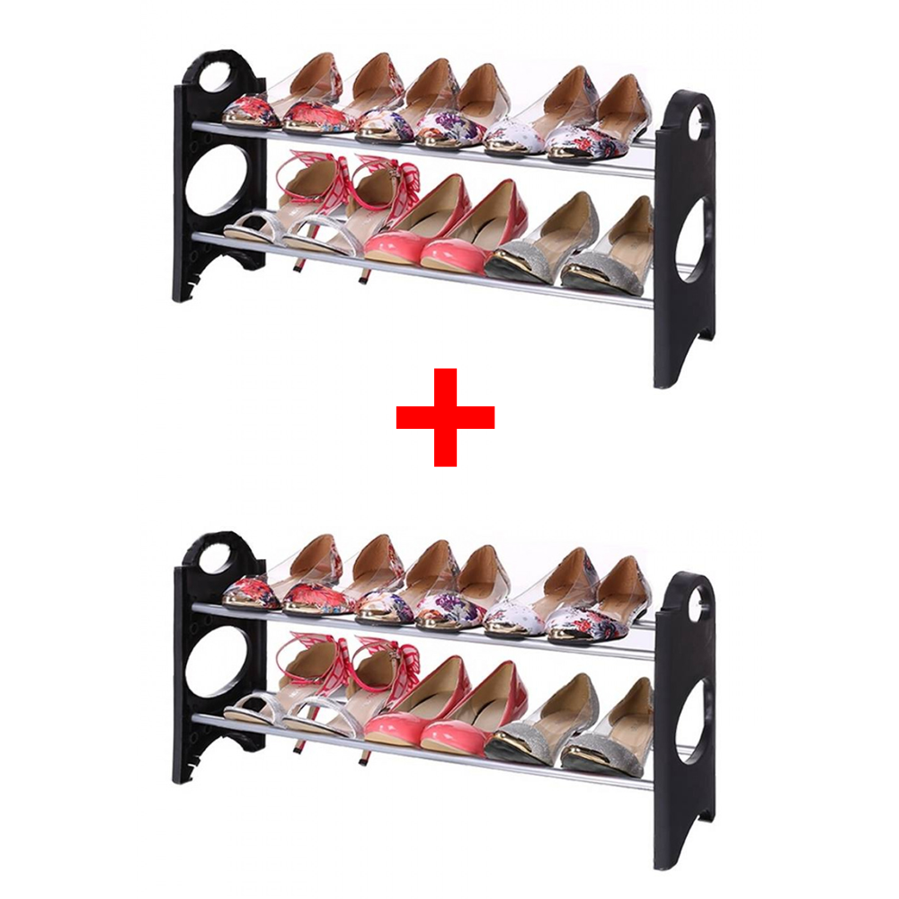 Lot de 4 étagères à chaussures empilables pour un rangement optimisé