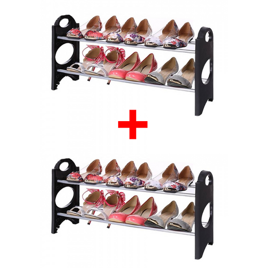 Lot de 4 étagères à chaussures empilables pour un rangement optimisé