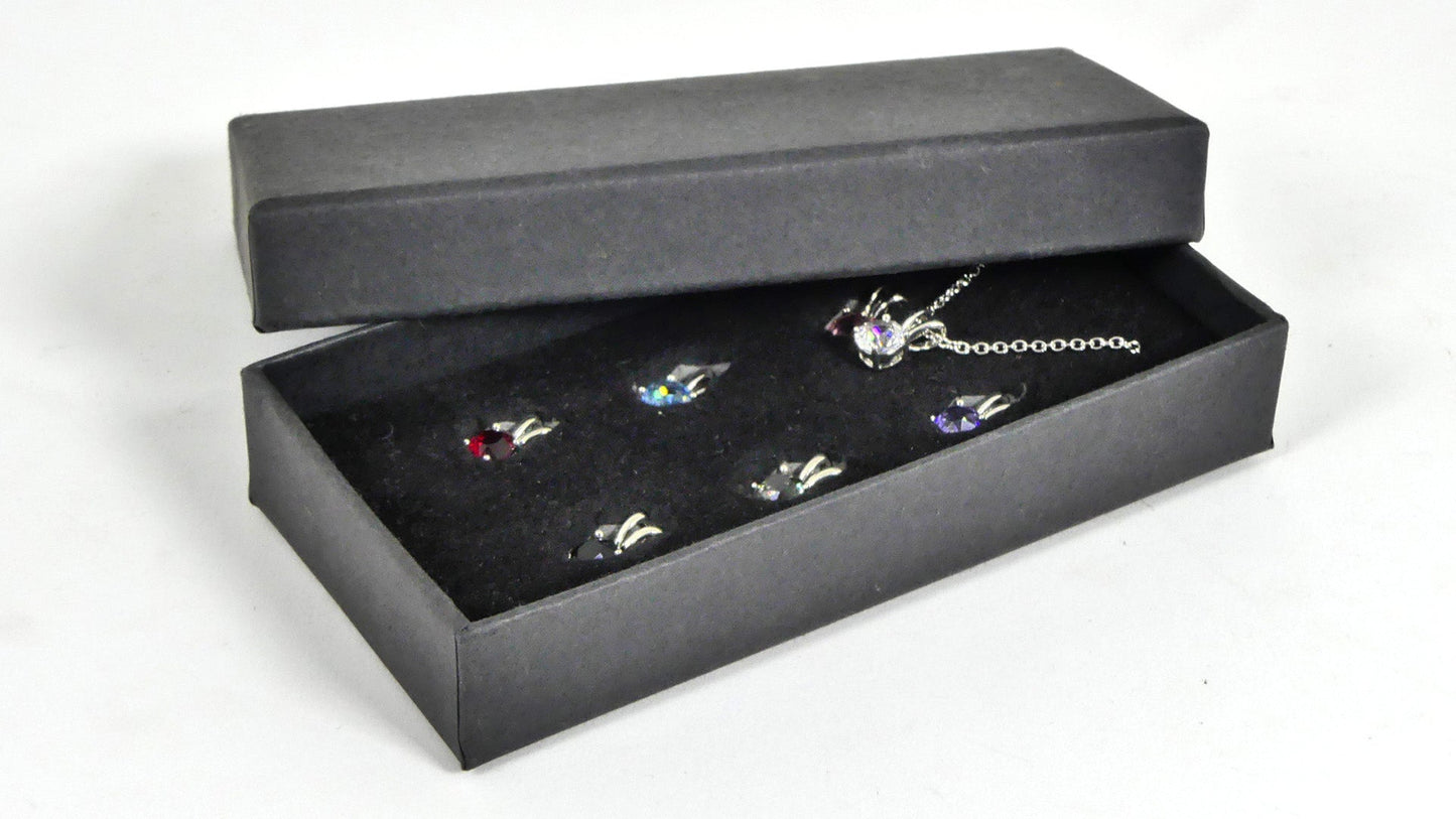 Collier Élégant en Argent avec 7 Pendentifs Interchangeables en Cristaux Swarovski