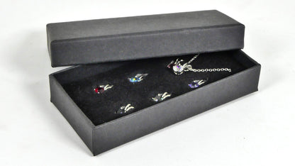 Collier Élégant en Argent avec 7 Pendentifs Interchangeables en Cristaux Swarovski