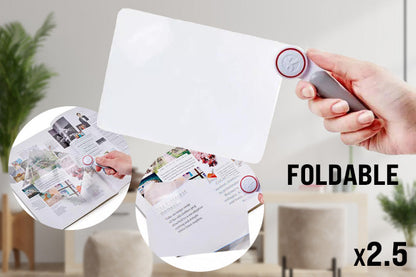 Loupe de lecture pliable avec rangement pratique