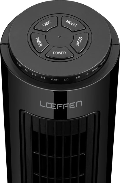 Ventilateur colonne noir avec télécommande 50W - Livraison offerte