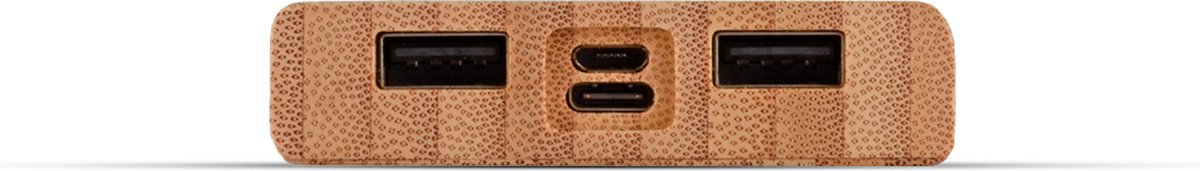 Chargeur rapide en bambou avec écran LED - 10 000 mAh