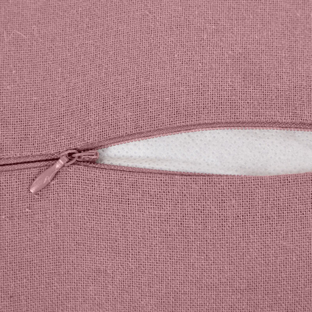 Coussin mauve 40x40 en coton doux avec fermeture éclair
