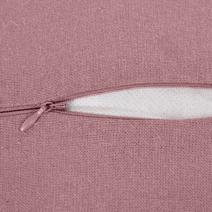 Coussin mauve 40x40 en coton doux avec fermeture éclair