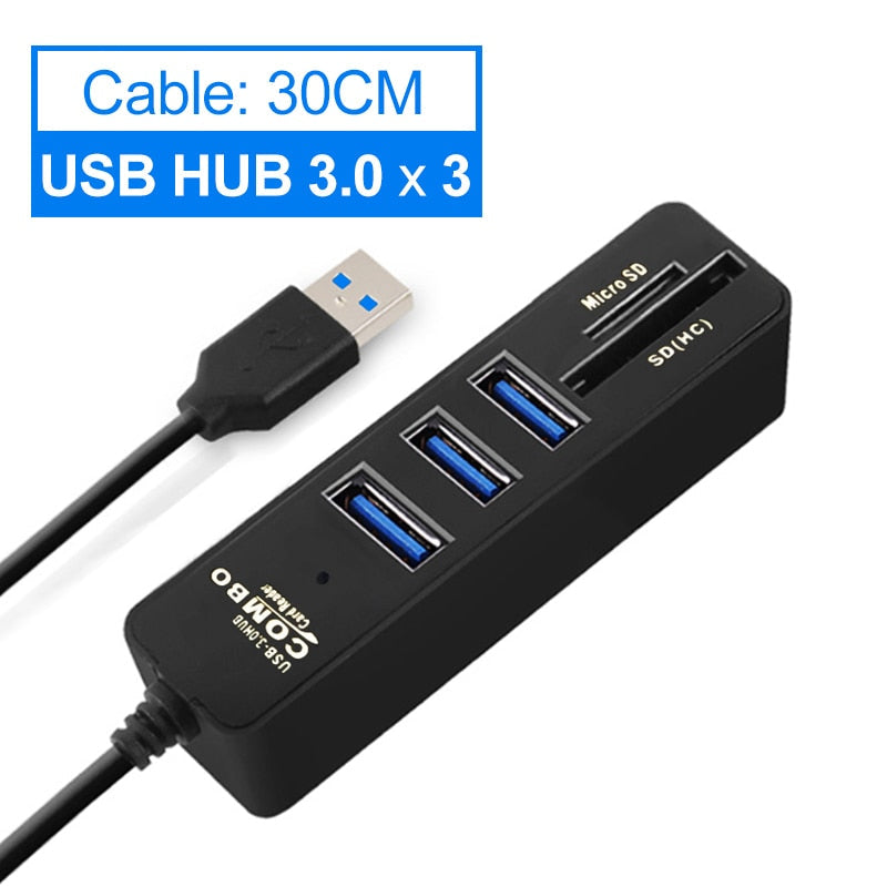 Multiprise USB 3 Ports avec Lecteur de Cartes SD pour Connectivité Facile