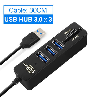 Multiprise USB 3 Ports avec Lecteur de Cartes SD pour Connectivité Facile